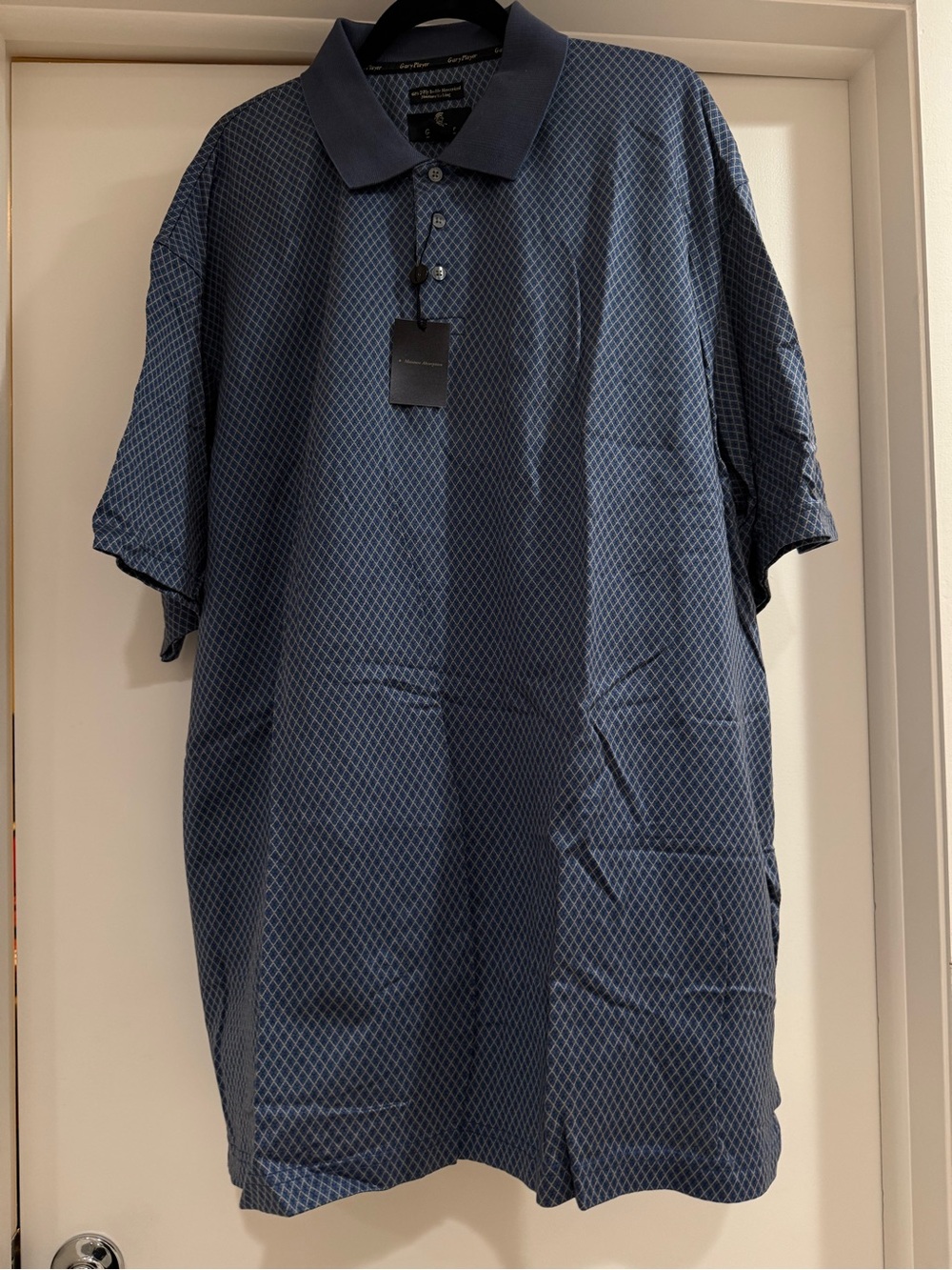 Gary Player Men's Blue Geometric Polo Shirt